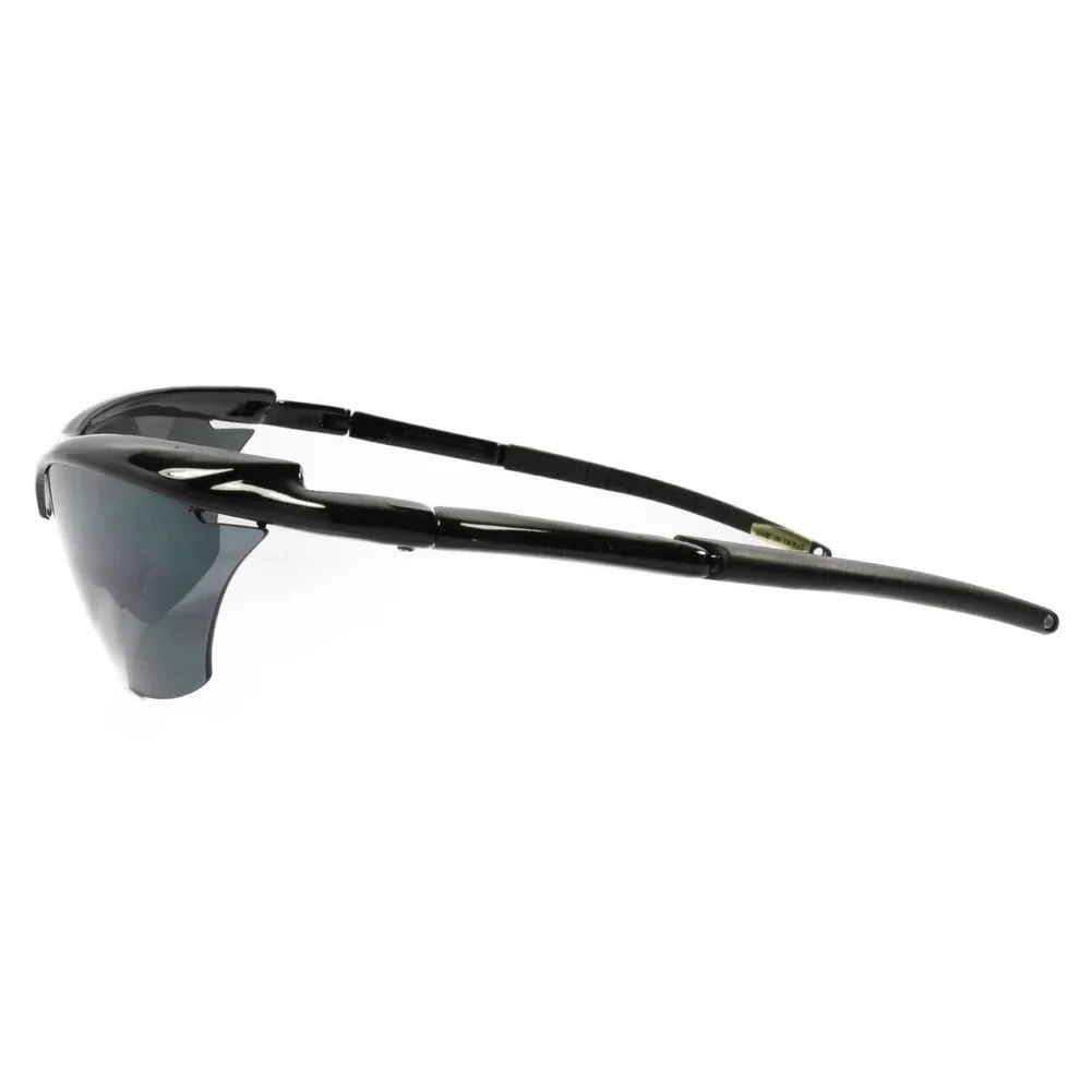 Genuine Vintage Slick Design Wrap Around Athletic Sport Sunglasses Black Frame